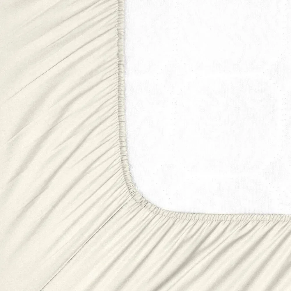 Ella Jayne 4PC King 1200 Thread Count 100% Cotton Sateen Ivory Sheet Set